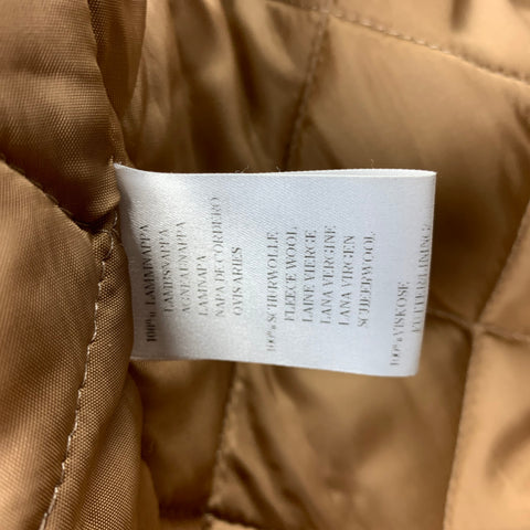 ESCADA Taille 4 Blouson Bomber En Cuir Perforé Beige