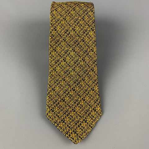 ETRO Yellow Navy Woven Silk Tie