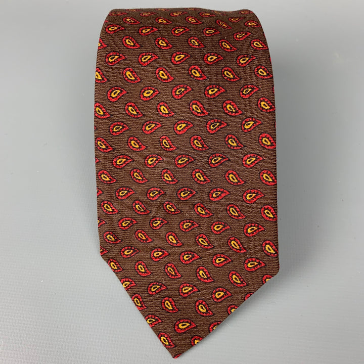 RIVETZ of BOSTON Brown & Red Paisley Tie