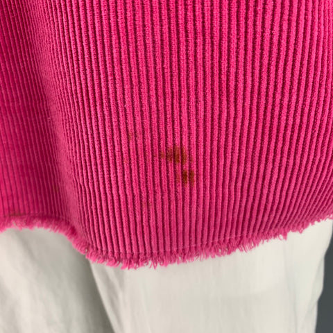 DREW HOUSE Size L Pink Corduroy Cotton Patch Pocket Short Sleeve Shirt
