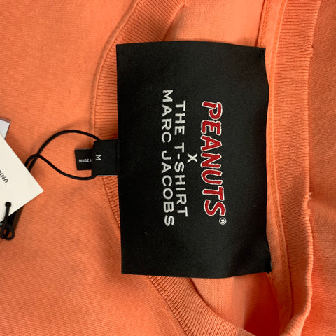 MARC JACOBS x PEANUTS Size M Orange Black Graphic Cotton Crew-Neck T-shirt