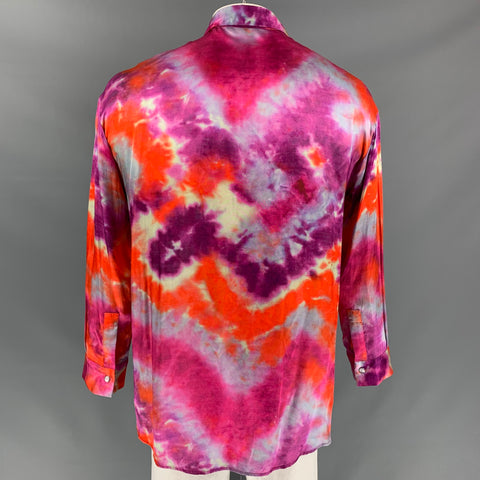GARCONS INFIDELES Size XS Purple Tie Dye Viscose Button Up  Long Sleeve Shirt