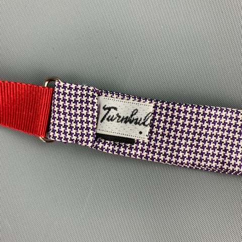 TURNBULL & ASSER Purple Houndstooth Silk Bow Tie