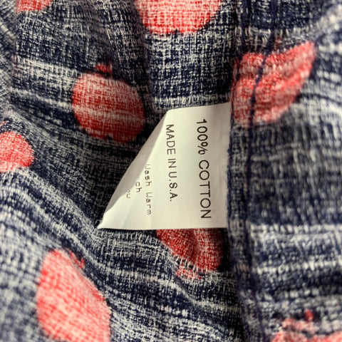 GITMAN VINTAGE Size L Navy & Red Apple Print Cotton Button Down Long Sleeve Shirt