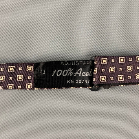 VINTAGE Eggplant Print Silk Tie