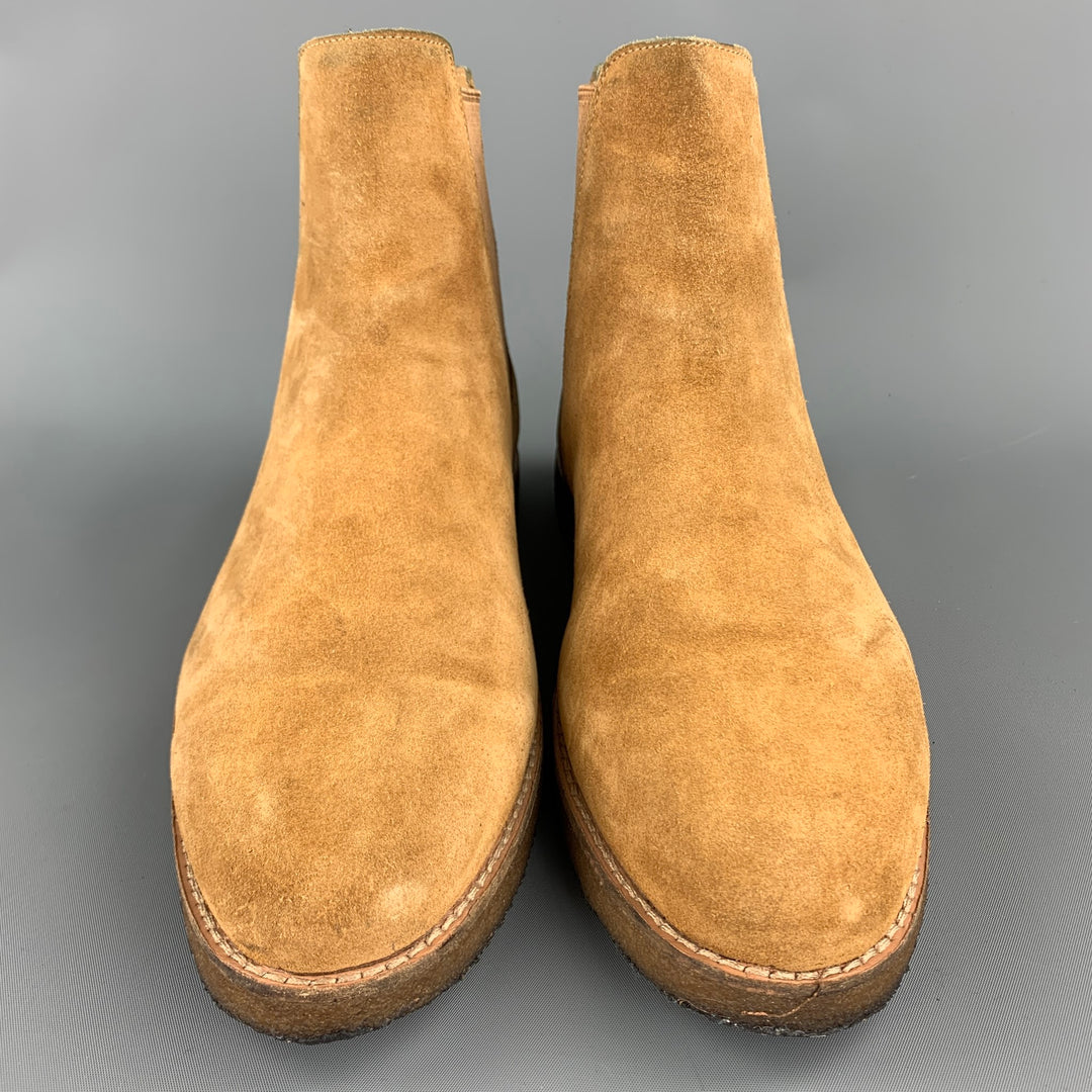 COACH Size 9.5 Camel Suede Chelsea Boots