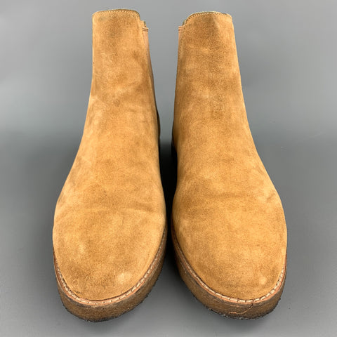 COACH Size 9.5 Camel Suede Chelsea Boots
