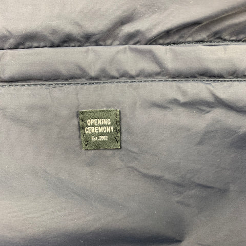 OPENING CEREMONY Size L Navy Logo Nylon Hooded Raincoat
