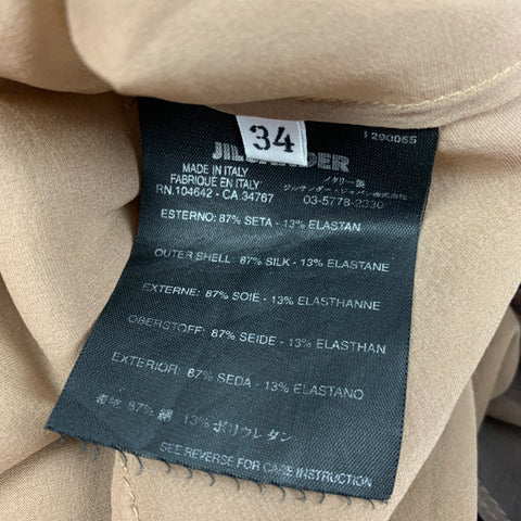 JIL SANDER Size 4 Beige Blue Tulle Double Layer Dress