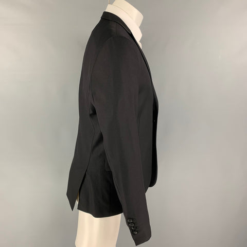 THE KOOPLES Size 40 Black Wool Peak Lapel Sport Coat