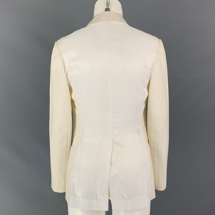 PORTS 1961 Size 0 Cream Wool Satin Trim Tuxedo Blazer