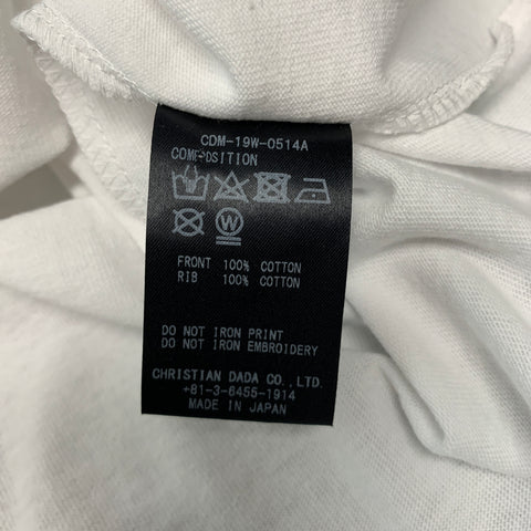 CHRISTIAN DADA Talla XS Camiseta de manga larga de algodón con bordado en oro blanco
