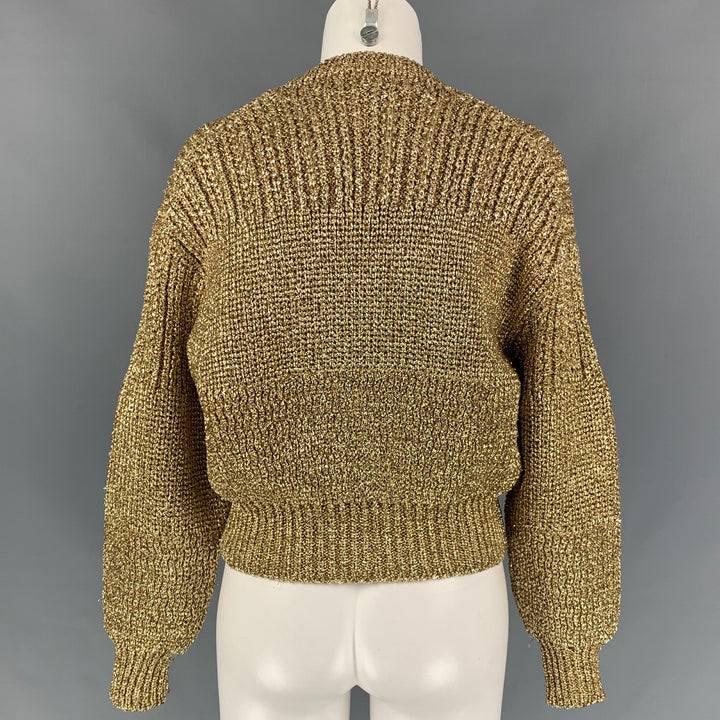 COMME des GARCONS Size M Gold Knitted Metallic Cropped Sweater