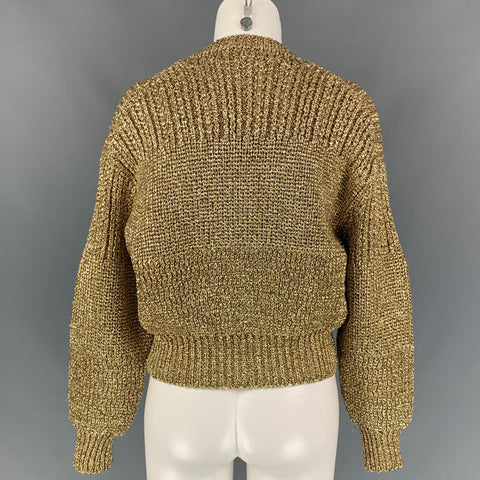 COMME des GARCONS Size M Gold Knitted Metallic Cropped Sweater