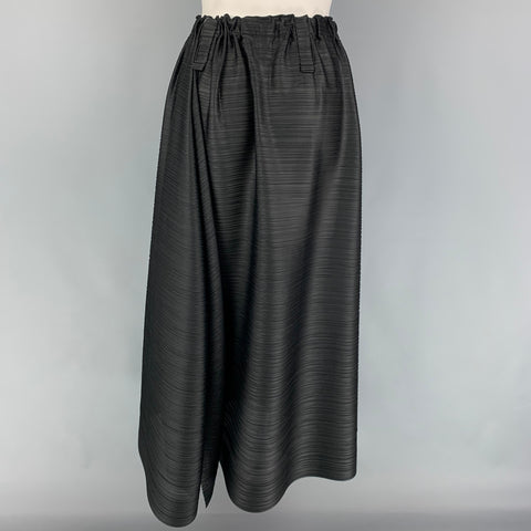 PLEATS PLEASE by ISSEY MIYAKE Size XL Black Polyester Pleated Long Skirt