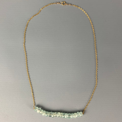 Collar VINTAGE Azul Claro Oro 18K