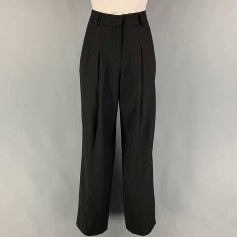 THE FRANKIE SHOP Size XS Black Tencel blend Pleated High Waisted Dress Pants