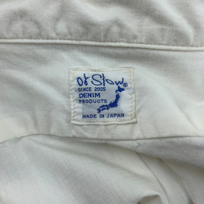 ORSLOW Size L White Cotton Button Down Long Sleeve Shirt