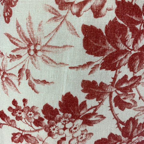 GUCCI Taille 2 Pantalon habillé en lin floral bordeaux crème à devant plat