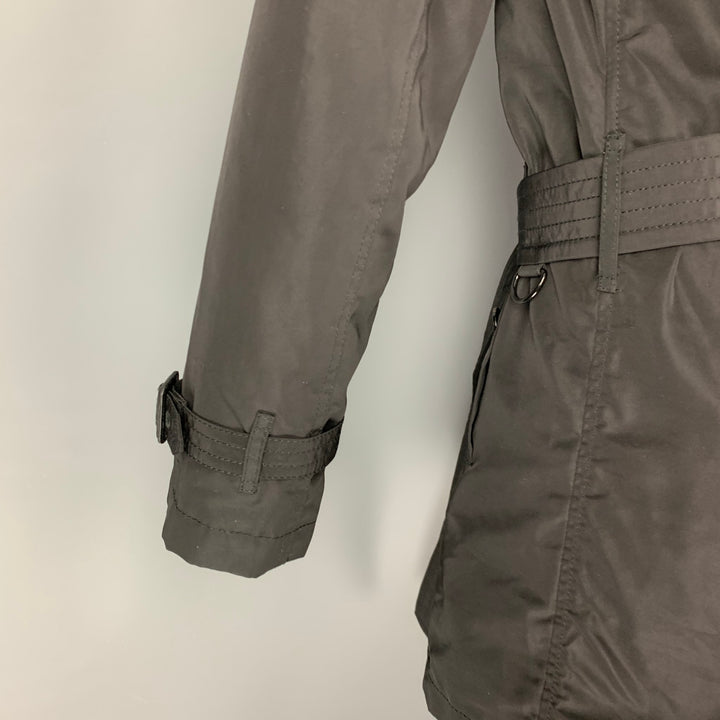 BURBERRY BRIT Size S Black Beige Nylon Trench Coat