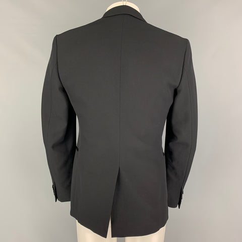 DRIES VAN NOTEN Size 38 Black Wool Peak Lapel Sport Coat