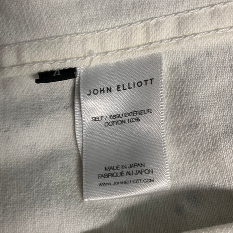JOHN ELLIOTT Chest Size L Size L Grey White Painted Cotton Trucker Jacket