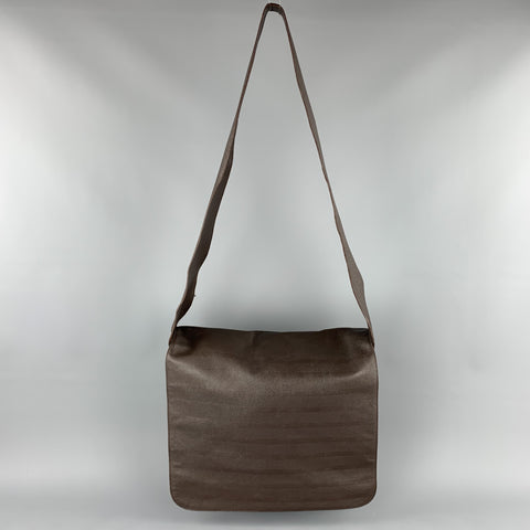 JEAN PAUL GAULTIER Brown Leather Embossed Bull Piercing Shoulder Bag