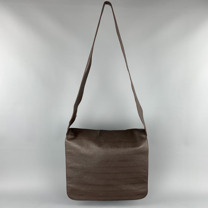 JEAN PAUL GAULTIER Brown Leather Embossed Bull Piercing Shoulder Bag