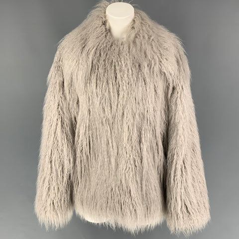 STELLA McCARTNEY Taille M Veste Modacrylique Fausse Fourrure Grise