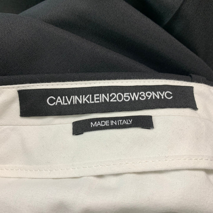 CALVIN KLEIN 205W39NYC Talla 8 Pantalón de vestir liso de elastano de lana azul marino y rojo negro