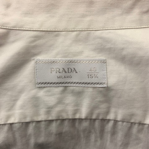 PRADA Taille M Chemise à manches longues boutonnée en coton blanc