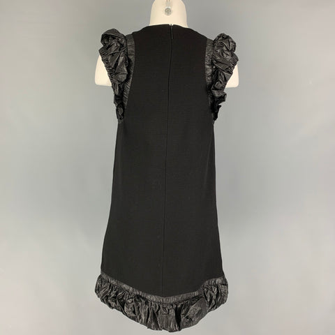 CHRISTOPHER KANE Talla 4 Vestido sin mangas de tejidos mixtos de poliéster negro