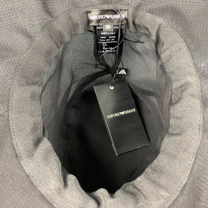 EMPORIO ARMANI Sombrero de pescador de seda transparente negro