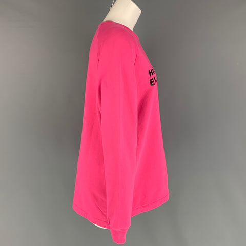 BAJA EAST Jersey de cuello redondo con gráfico de algodón rosa talla L