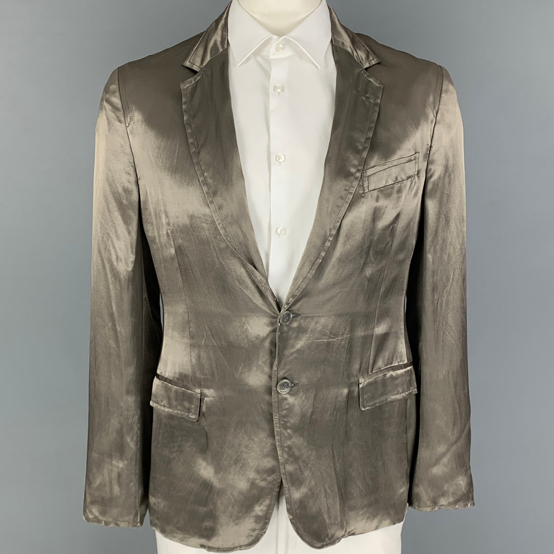 DOLCE & GABBANA Size 40 Gray Cotton Rayon Notch Lapel Sport Coat