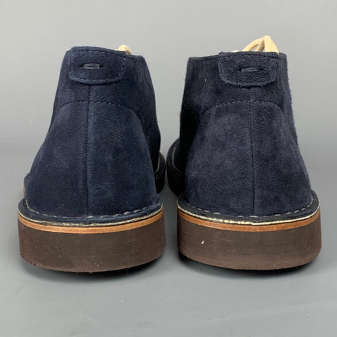 BRUNELLO CUCINELLI Antilope Size 8 Navy Suede Ankle Boots