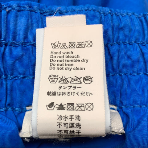 KENZO Size M Blue White Logo Nylon Elastic Waistband Swim Trunks