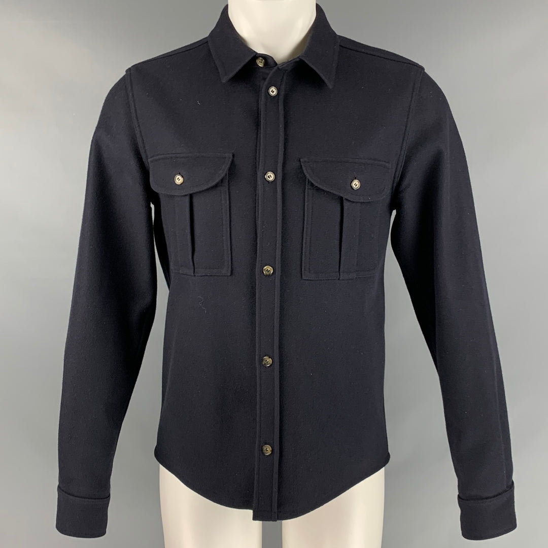 A.P.C. Size M Navy Wool Two Pockets Jacket