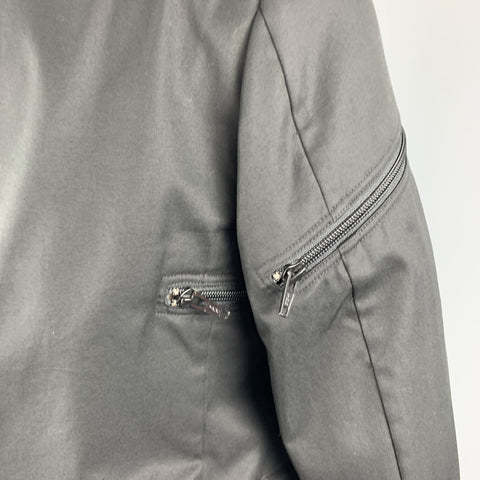 YOHJI YAMAMOTO Size S Black Cotton Zip Shoulder Button Sport Coat