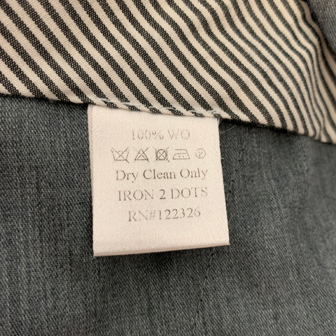 J. HILBURN Size 34 Blue Wool Flat Front Dress Pants