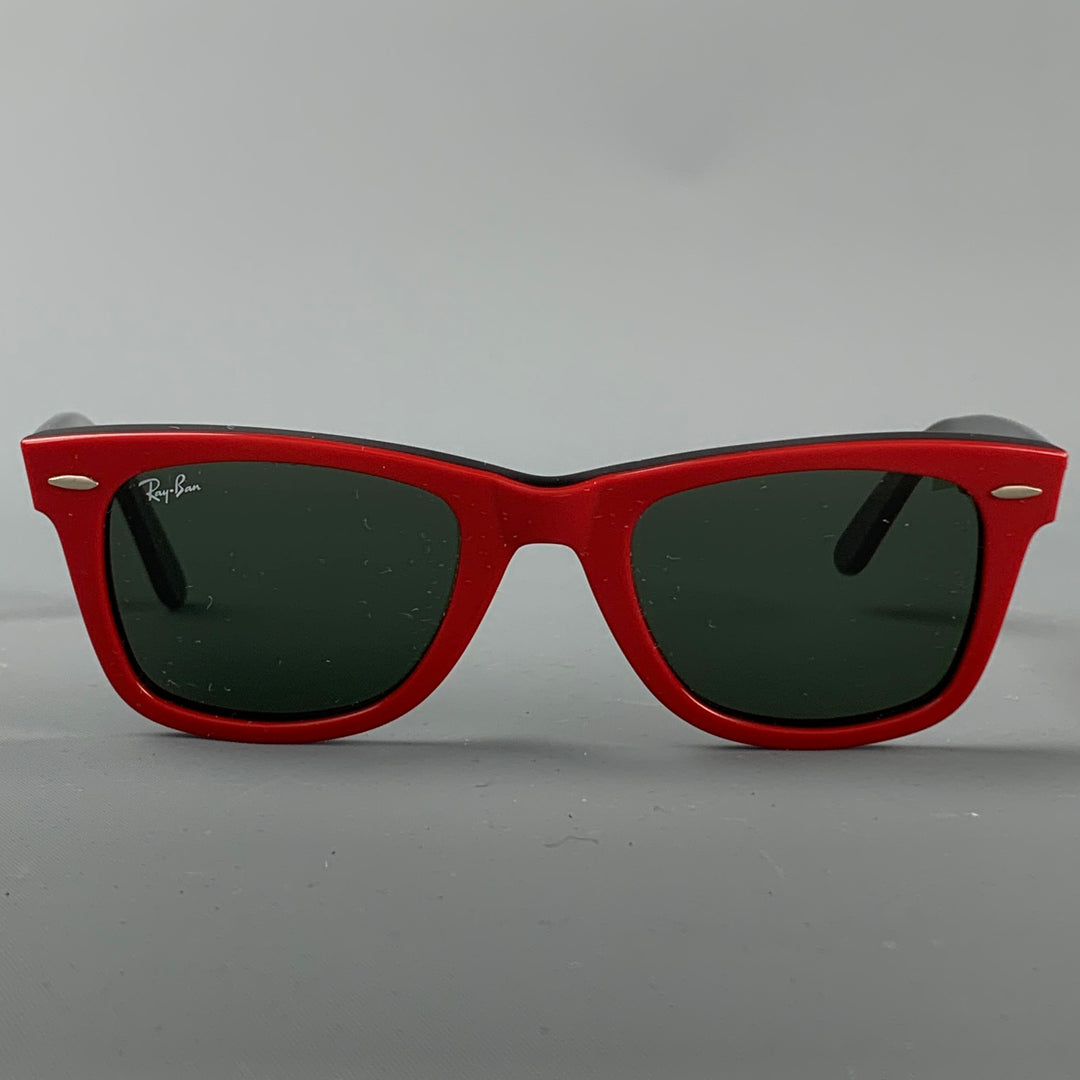 Gafas de sol vintage RAY-BAN de acetato rojo Wayfarer