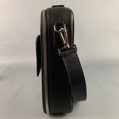 BALLY Black Textured Leather Briefcase Bag