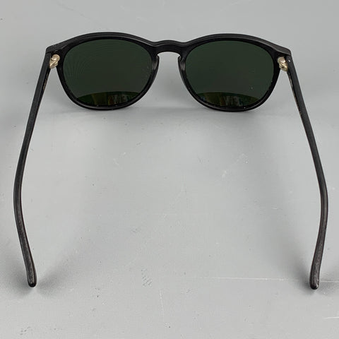 ILLESTEVA Black Acetate Oval Sunglasses