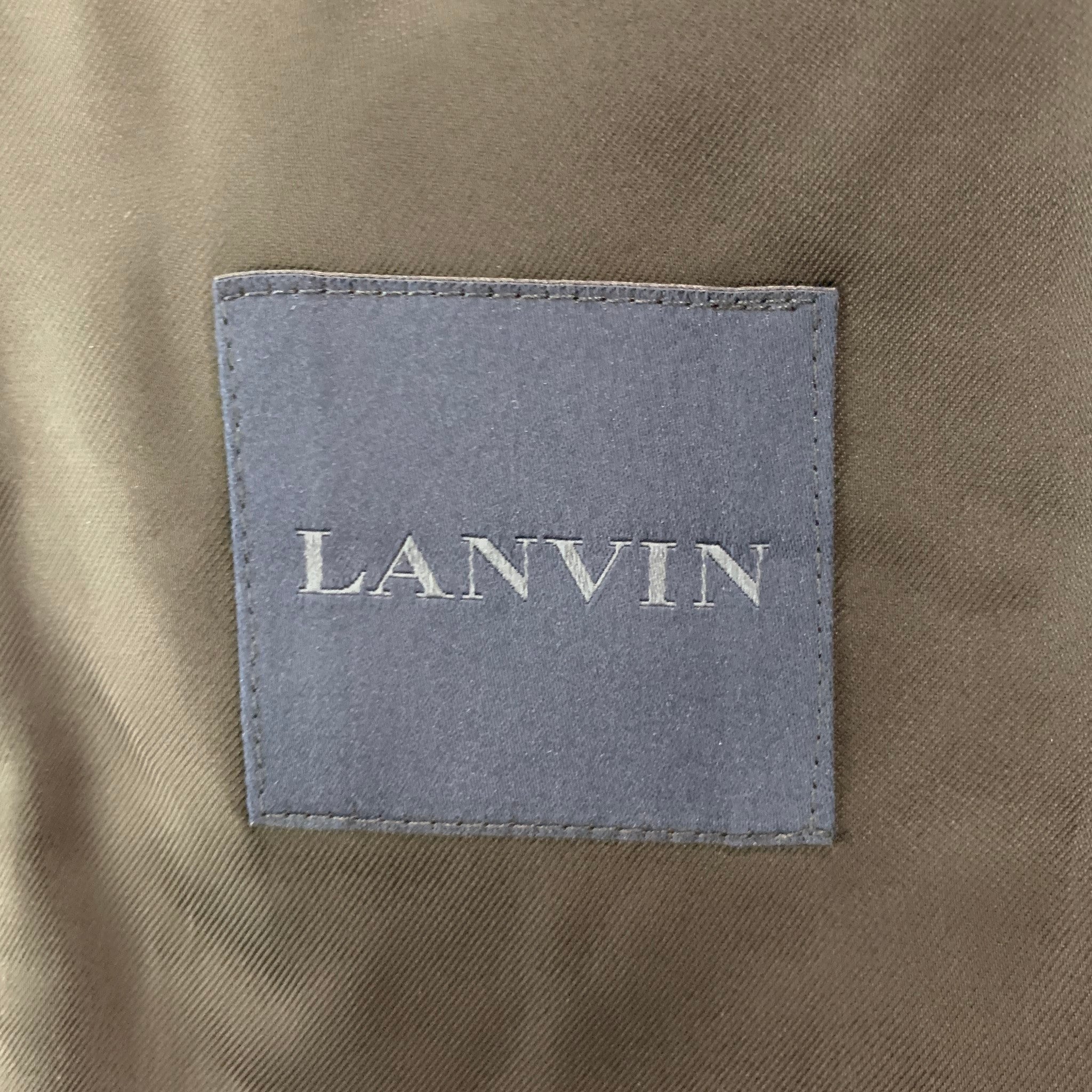 LANVIN Size 42 Black Solid Wool Mohair Peak Lapel Sport Coat – Sui