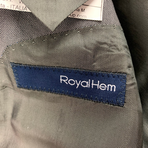 ROYAL HEM Taille 40 Costume à revers cranté en laine mohair gris