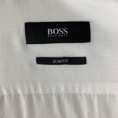 HUGO BOSS Size S White Cotton Slim Fit Long Sleeve Shirt