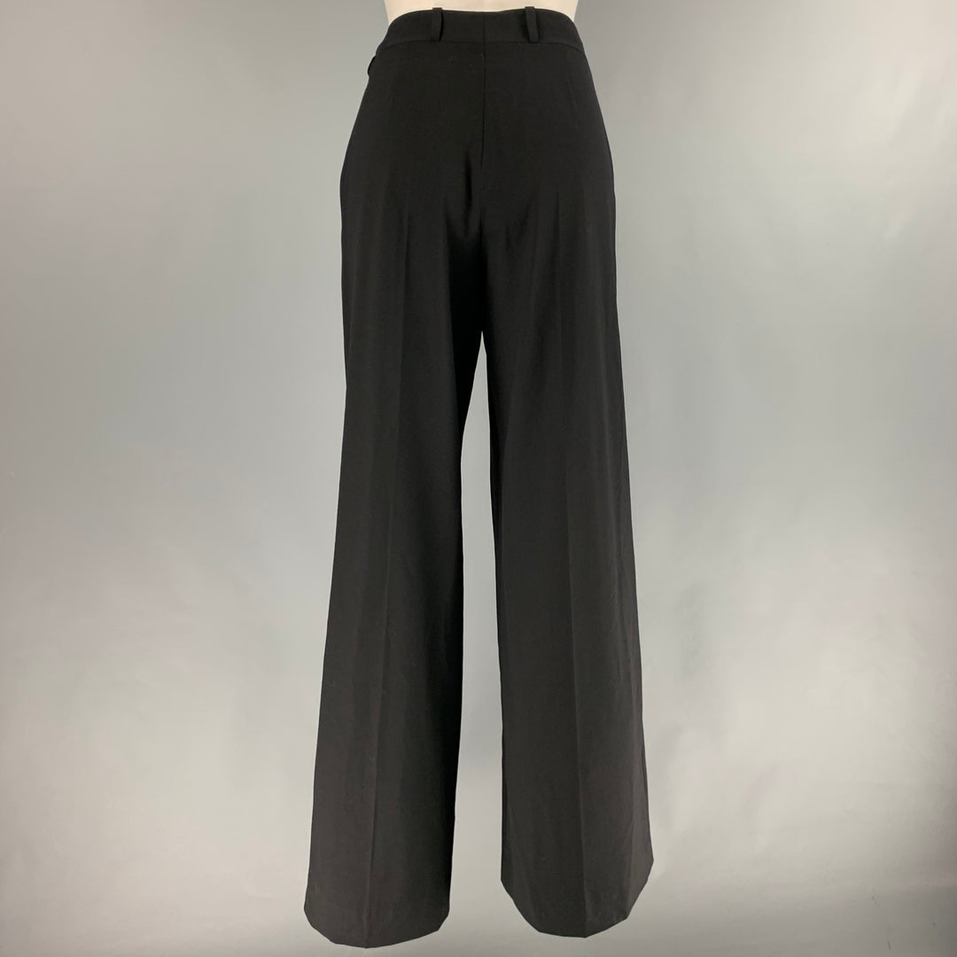 CELINE Size L Black Wool Blend Zip Dress Pants Sui Generis Designer Consignment CELINE Size L Black Wool Blend Zip Dress Pants Sui Generis Designer Consignment