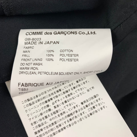 COMME des GARCONS Blusa larga con volantes de algodón negro talla M