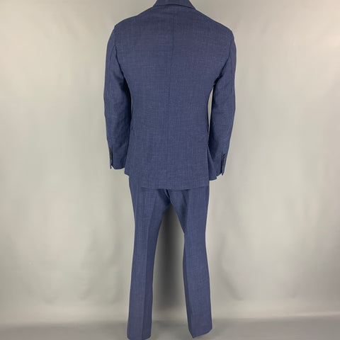 BURBERRY Size 42 Navy Blue Wool Blend Notch Lapel Suit
