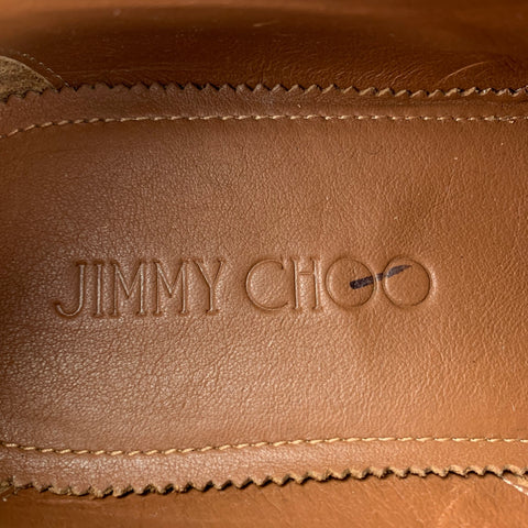 JIMMY CHOO Size 8 Tan Camouflage Leather Double Monk Strap Loafers